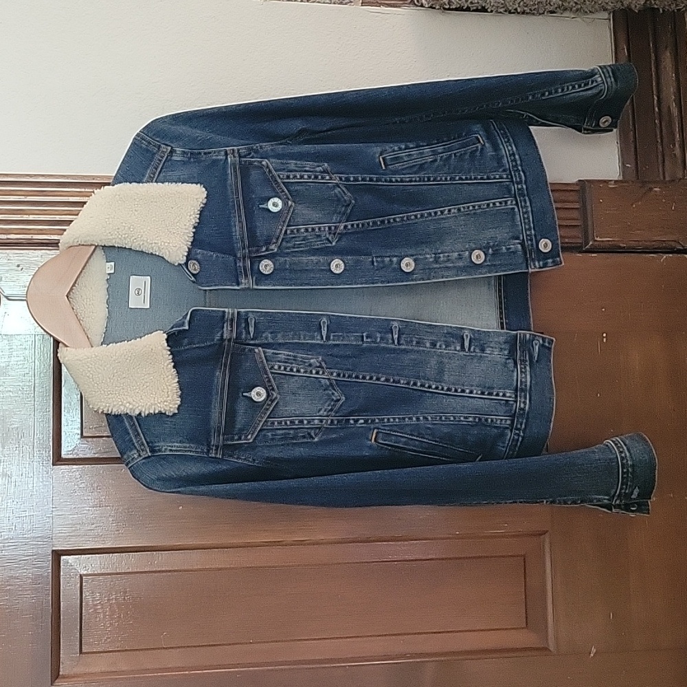AG Adriano Goldschmied jean jacket with sherpa collar